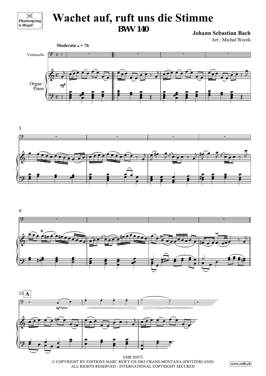 Wachet auf, ruft uns die Stimme Organ scores gallery preview page 3