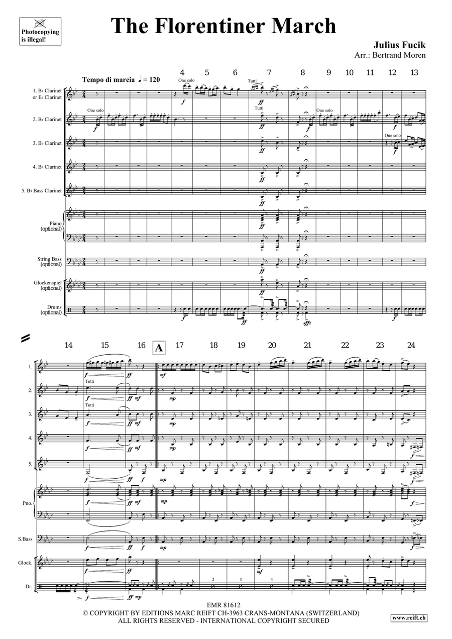 The Florentiner March The Florentiner March Clarinet Quintet scores gallery preview page 3