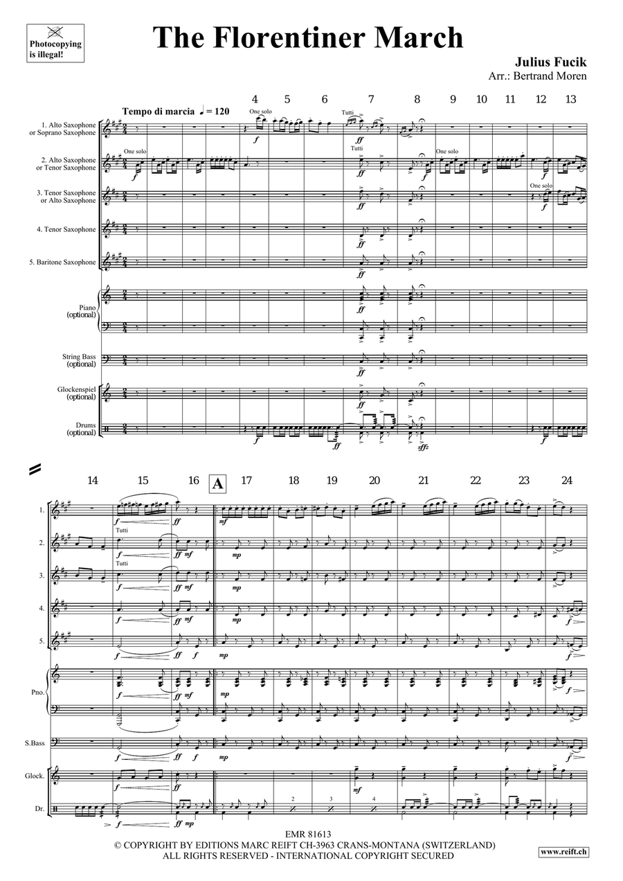 The Florentiner March The Florentiner March Saxophone Quintet scores gallery preview page 3