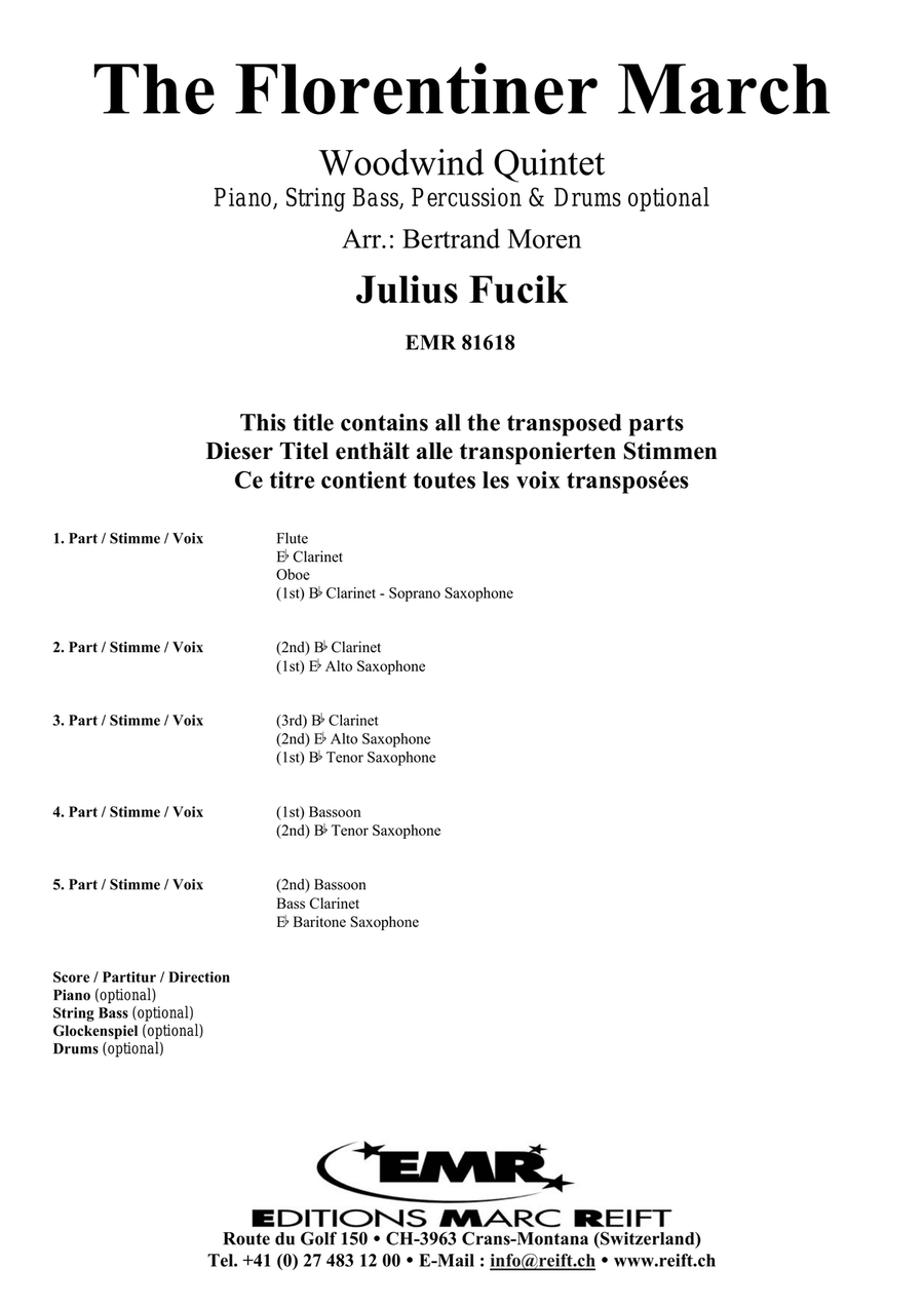 The Florentiner March The Florentiner March Woodwind Quintet scores gallery preview page 2