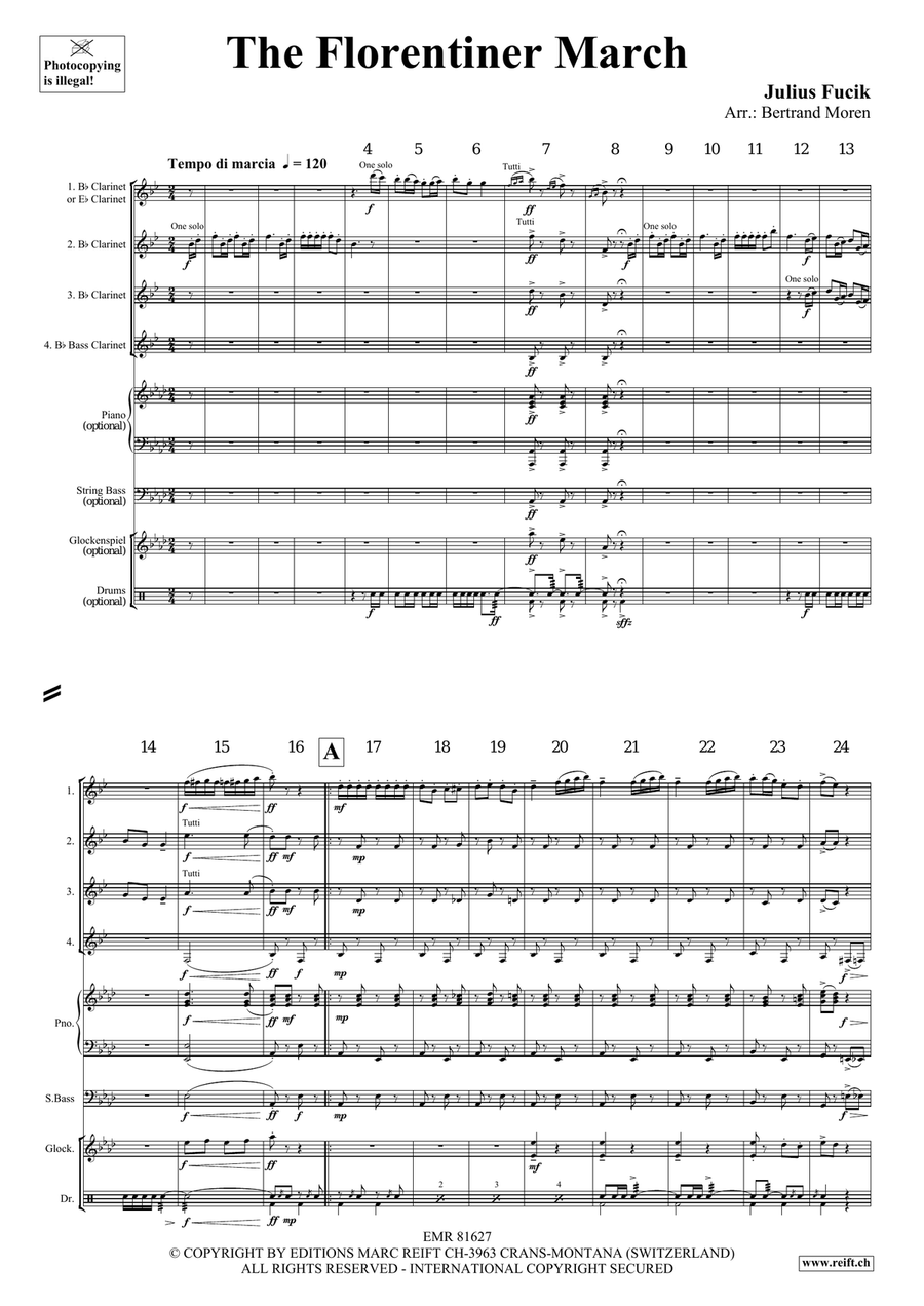 The Florentiner March The Florentiner March Clarinet Quartet scores gallery preview page 3