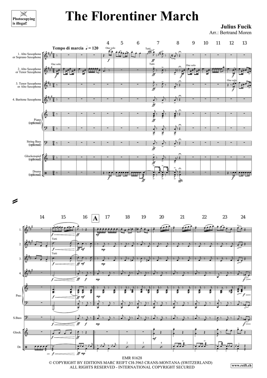 The Florentiner March The Florentiner March Saxophone Quartet scores gallery preview page 3