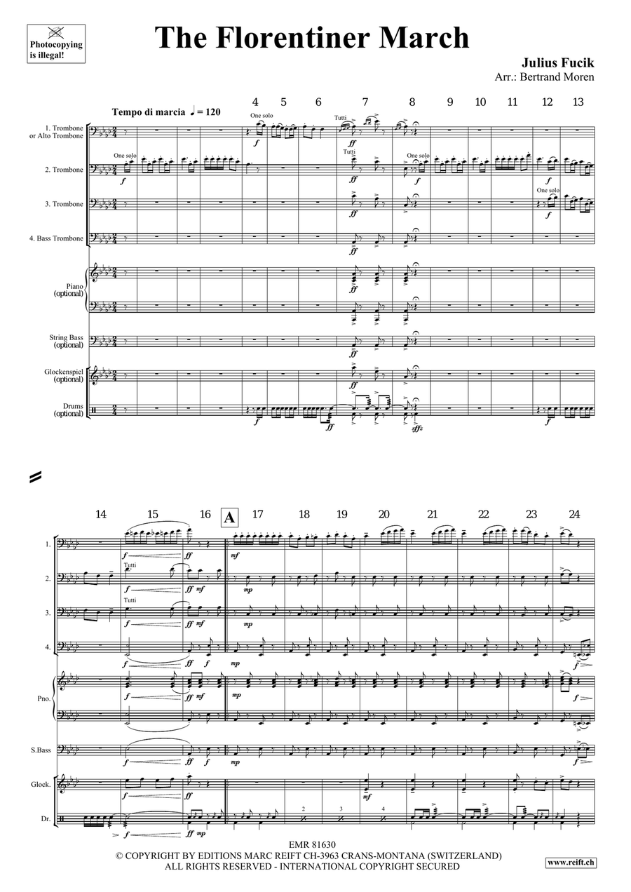 The Florentiner March The Florentiner March Trombone Quartet scores gallery preview page 3