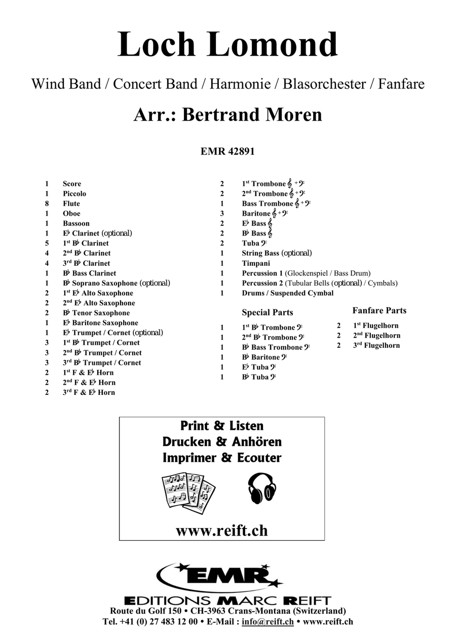 Loch Lomond by Bertrand Moren Concert Band - Sheet Music page 2
