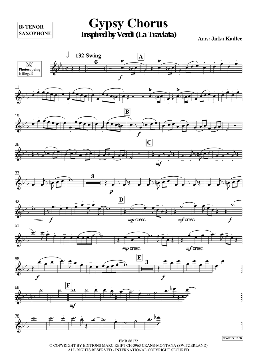Gypsy Chorus Gypsy Chorus Tenor Saxophone scores gallery preview page 3