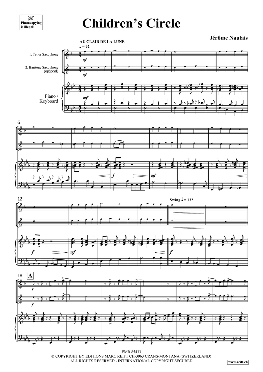 Children's Circle Children's Circle Tenor Saxophone scores gallery preview page 4