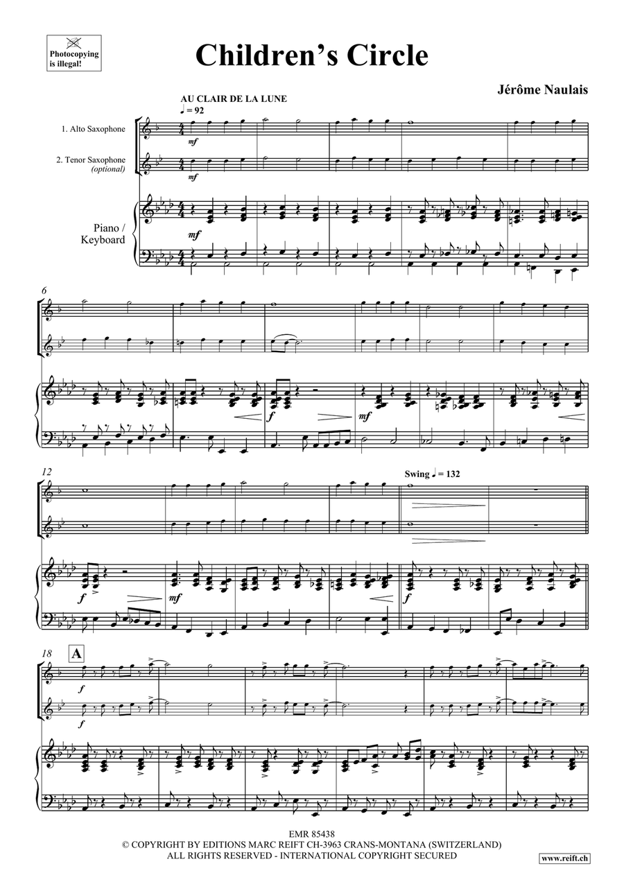 Children's Circle Children's Circle Tenor Saxophone scores gallery preview page 4