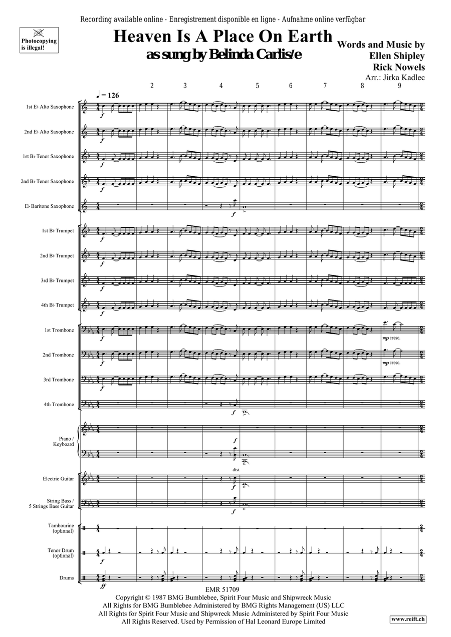 Heaven Is A Place On Earth Big Band scores gallery preview page 4