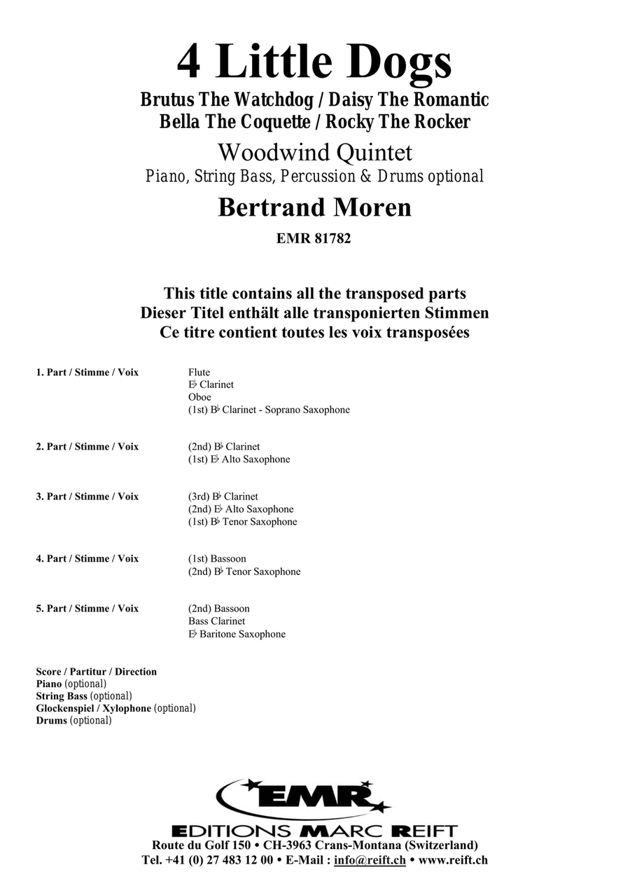 4 Little Dogs 4 Little Dogs Woodwind Quintet scores gallery preview page 2