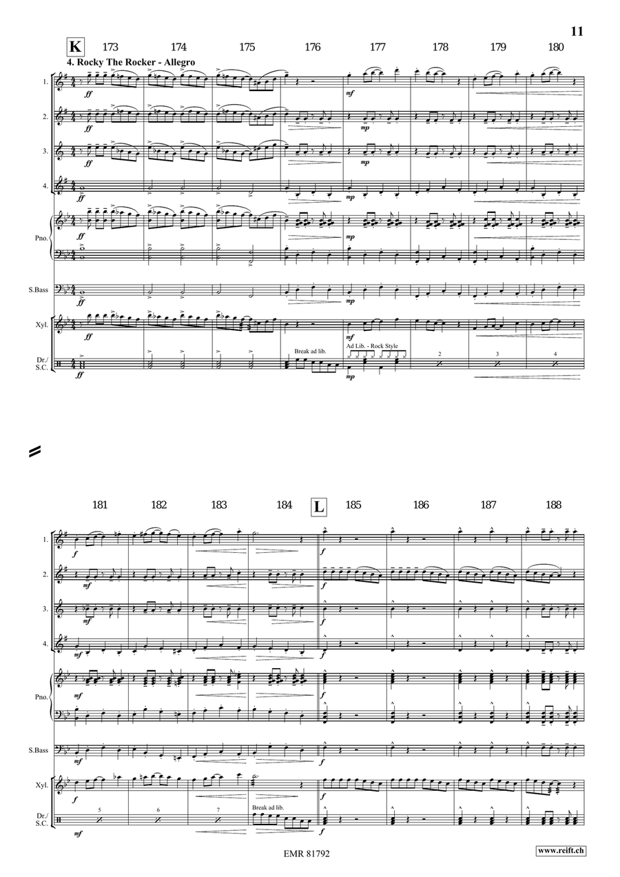 4 Little Dogs Saxophone Quartet scores gallery preview page 9