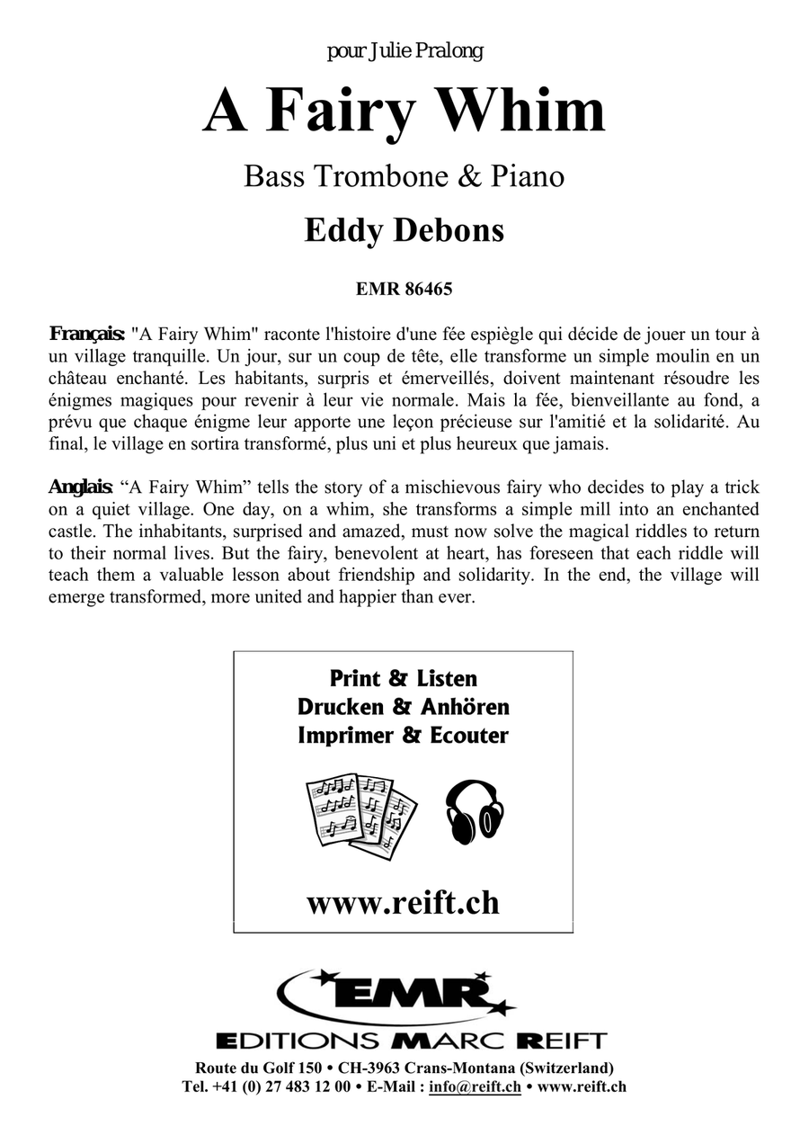A Fairy Whim by Eddy Debons Bass Trombone - Sheet Music page 2