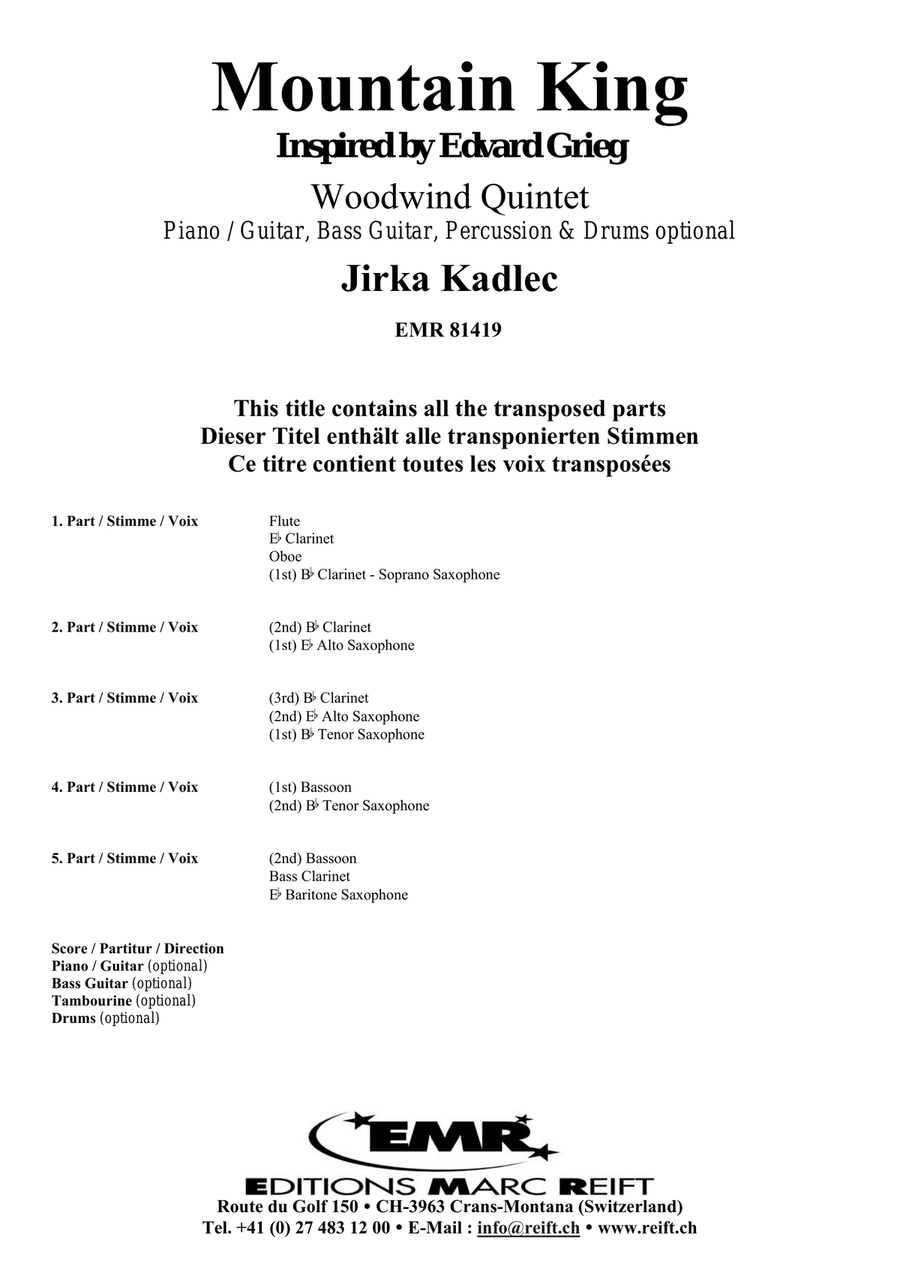 Mountain King Mountain King Woodwind Quintet scores gallery preview page 2