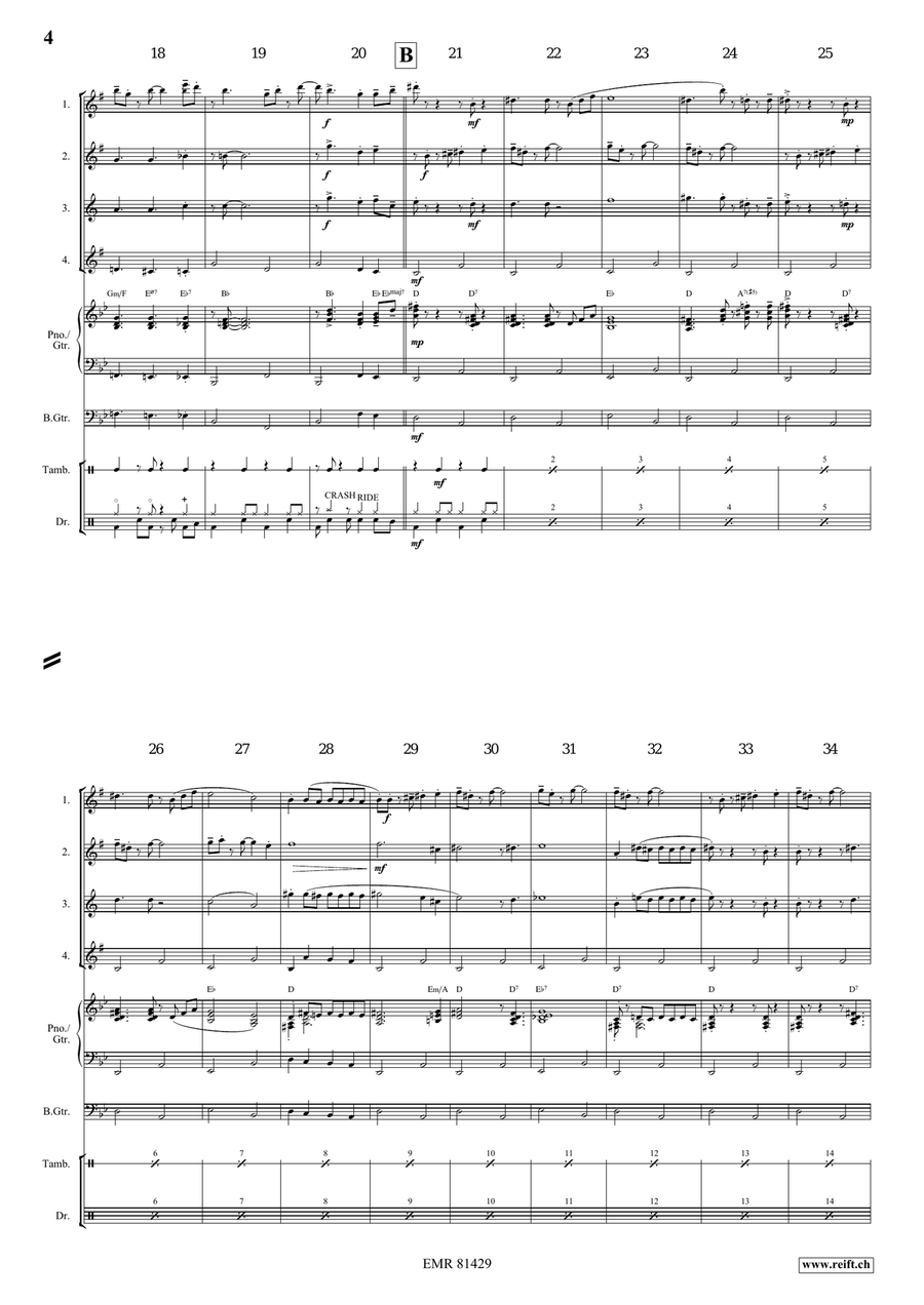 Mountain King Mountain King Saxophone Quartet scores gallery preview page 5