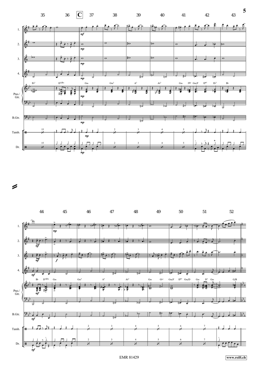 Mountain King Mountain King Saxophone Quartet scores gallery preview page 6