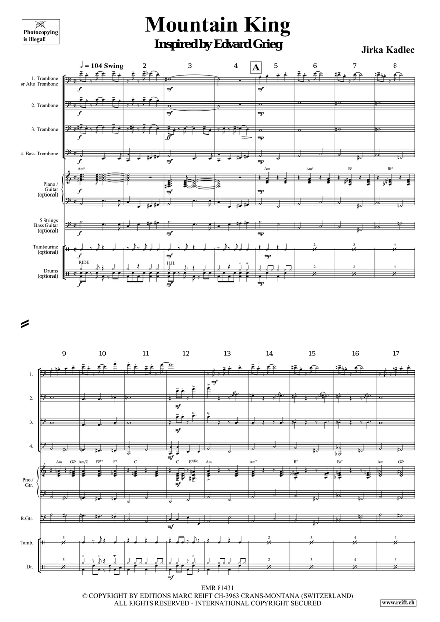 Mountain King Mountain King Trombone Quartet scores gallery preview page 4