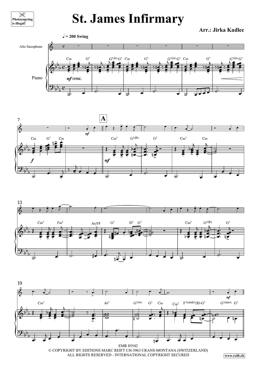 St. James Infirmary St. James Infirmary Alto Saxophone scores gallery preview page 4