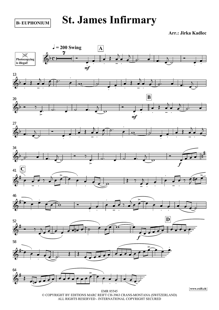 St. James Infirmary St. James Infirmary Euphonium scores gallery preview page 3