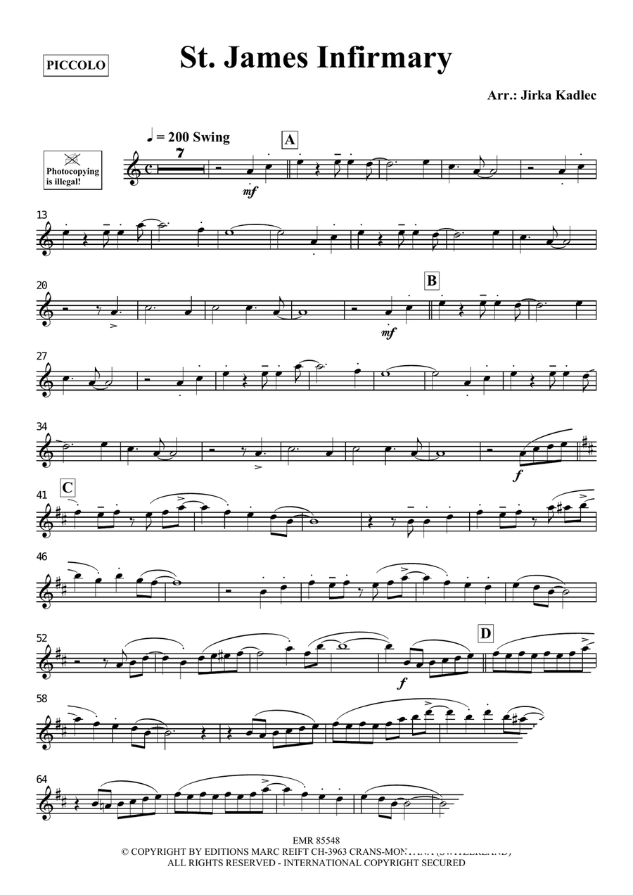 St. James Infirmary St. James Infirmary Piccolo scores gallery preview page 3