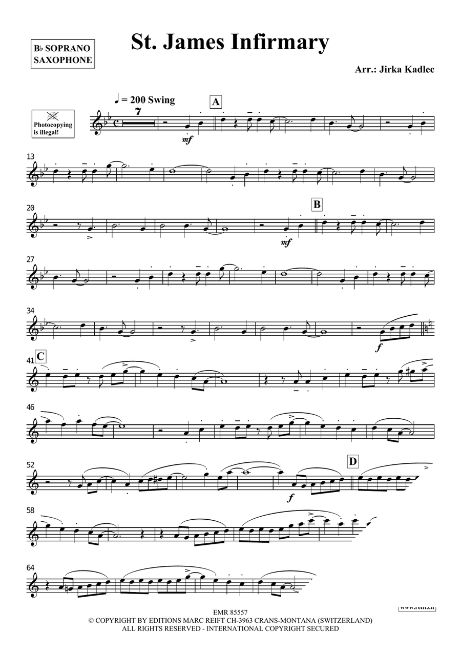 St. James Infirmary St. James Infirmary Soprano Saxophone scores gallery preview page 3