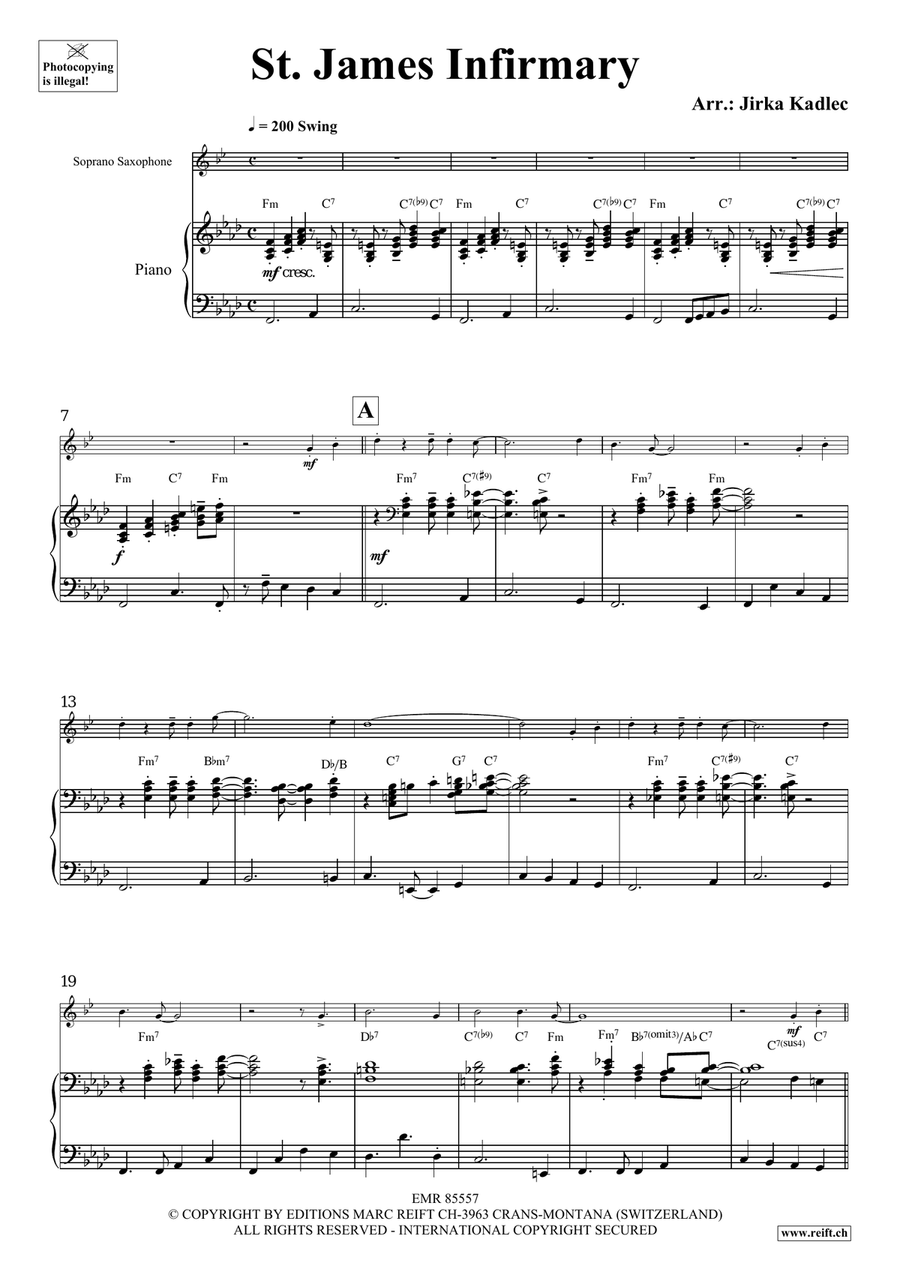 St. James Infirmary St. James Infirmary Soprano Saxophone scores gallery preview page 4