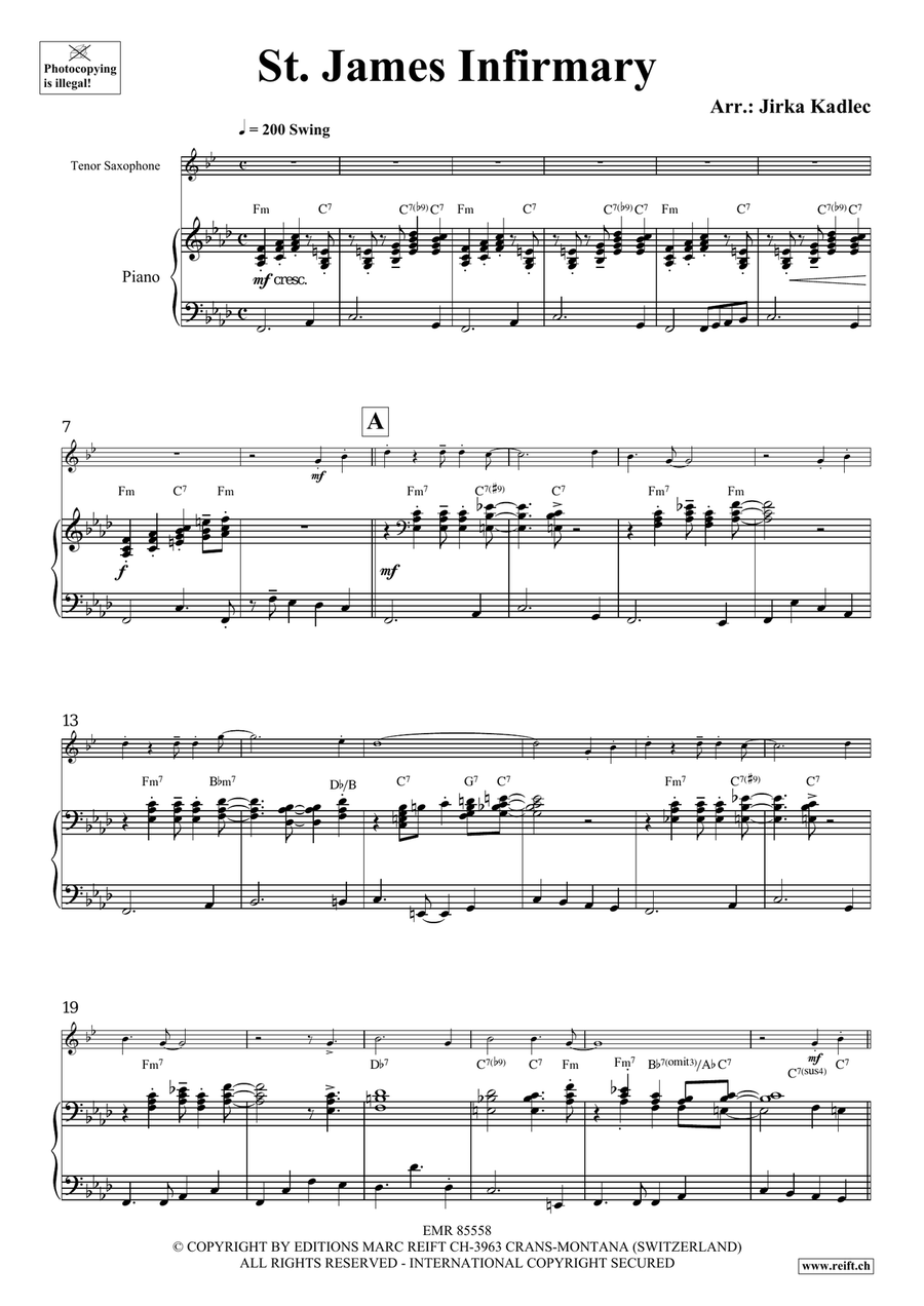 St. James Infirmary St. James Infirmary Tenor Saxophone scores gallery preview page 4