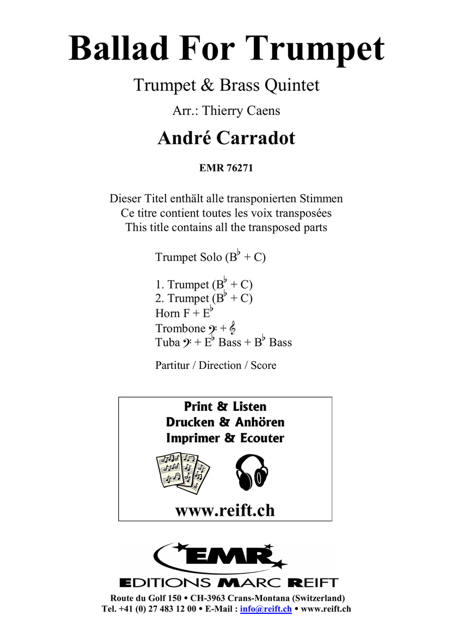 Ballad for Trumpet Ballad for Trumpet Brass Quintet scores gallery preview page 2