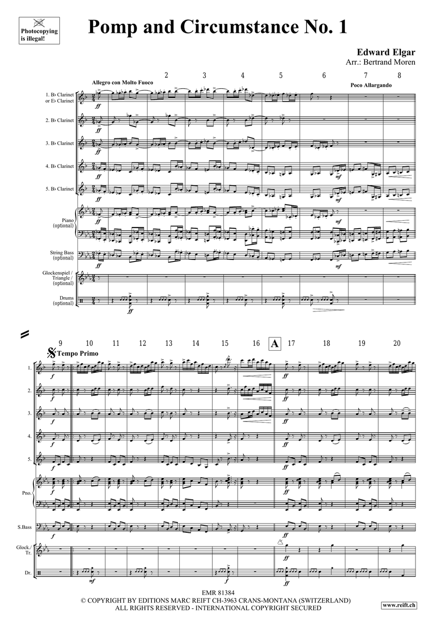 Pomp and Circumstance No. 1 Clarinet Quintet scores gallery preview page 4
