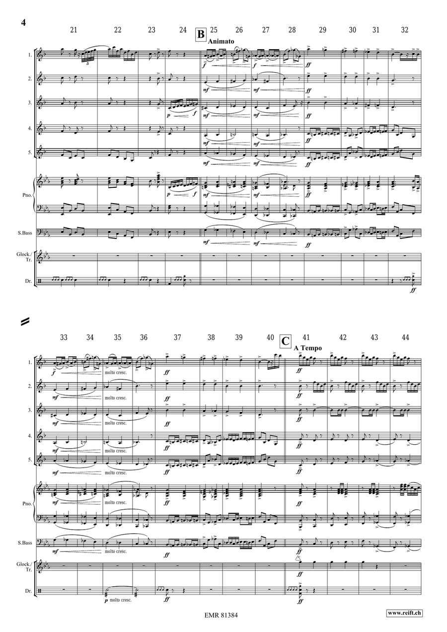 Pomp and Circumstance No. 1 Clarinet Quintet scores gallery preview page 5