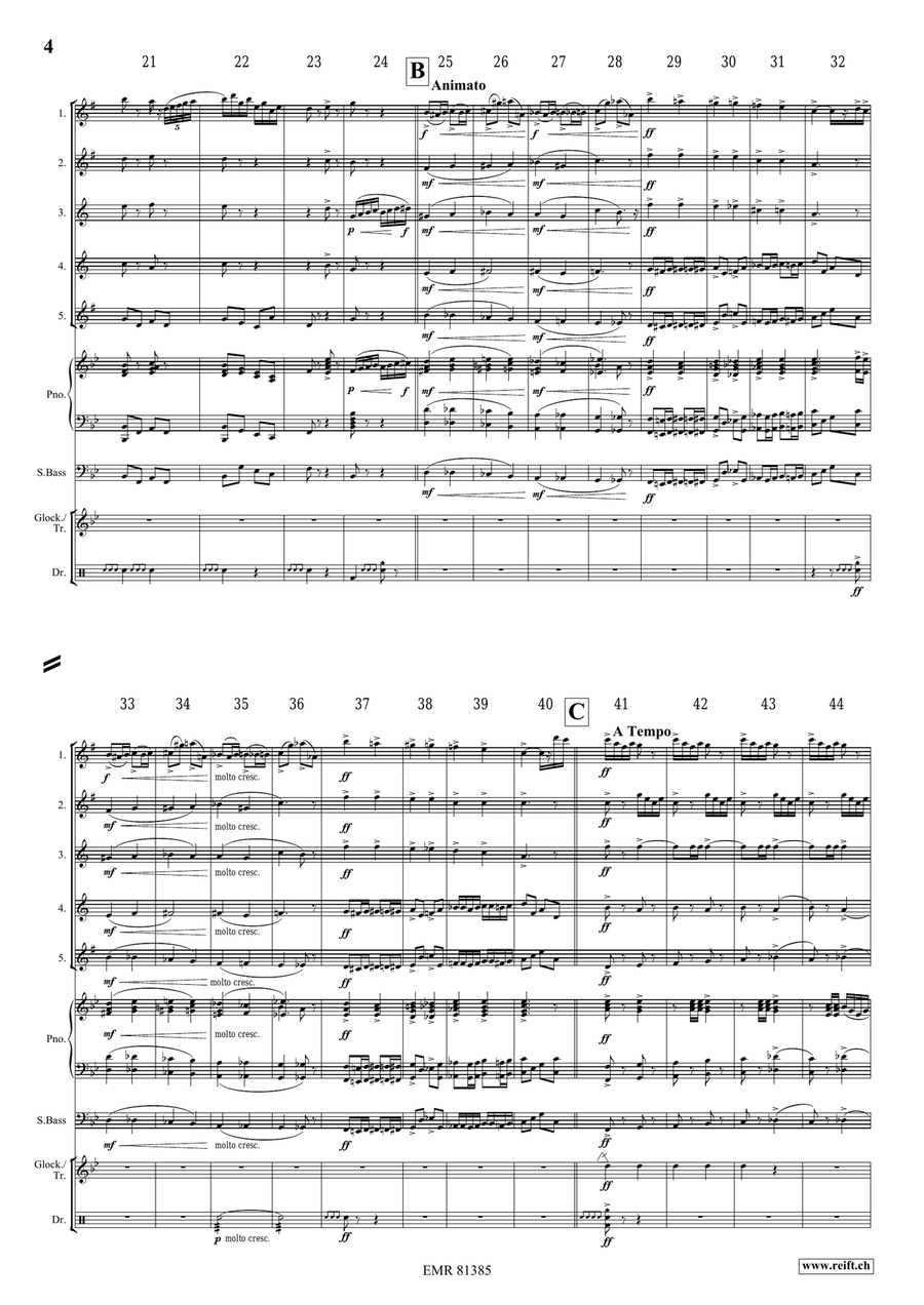 Pomp and Circumstance No. 1 Saxophone Quintet scores gallery preview page 5