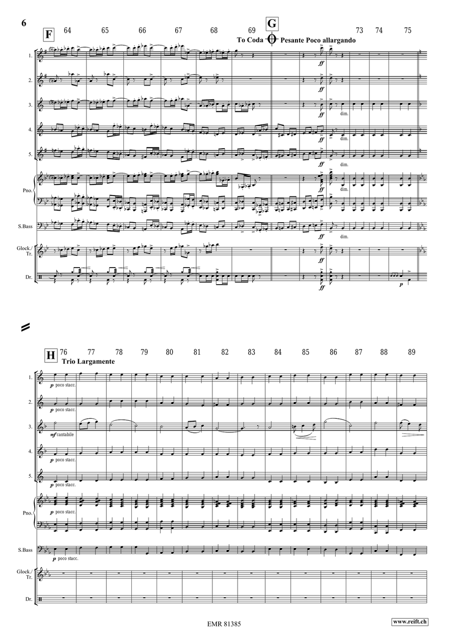 Pomp and Circumstance No. 1 Saxophone Quintet scores gallery preview page 7