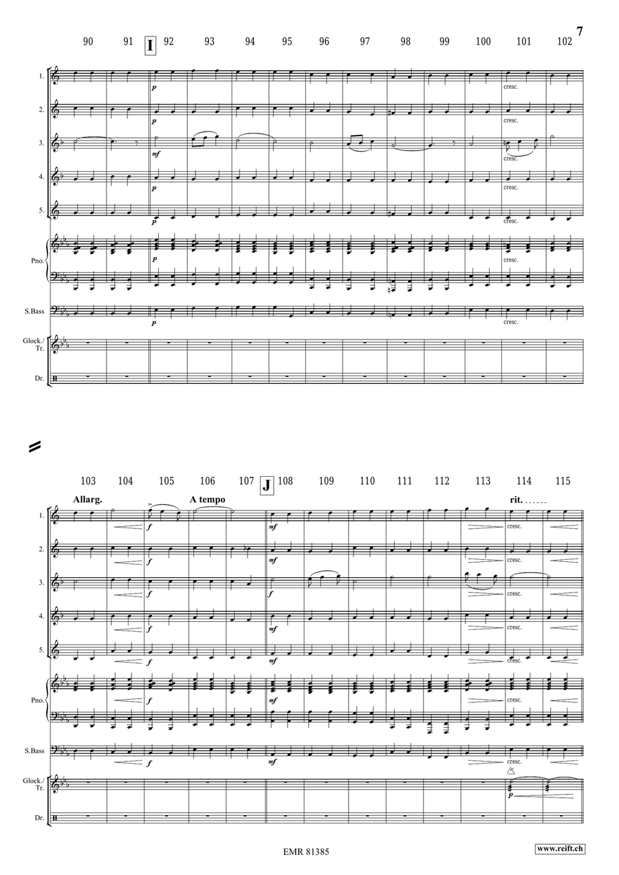 Pomp and Circumstance No. 1 Saxophone Quintet scores gallery preview page 8
