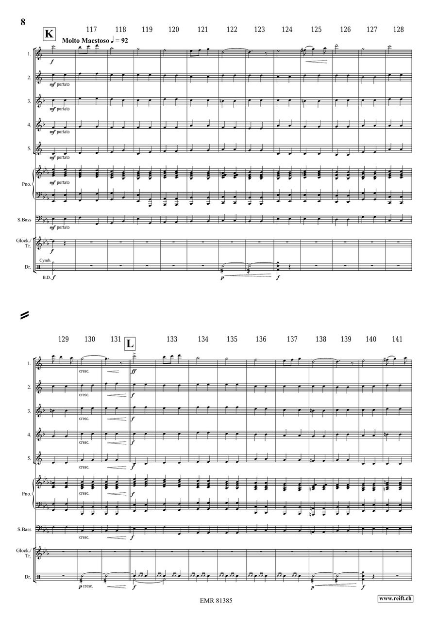 Pomp and Circumstance No. 1 Saxophone Quintet scores gallery preview page 9