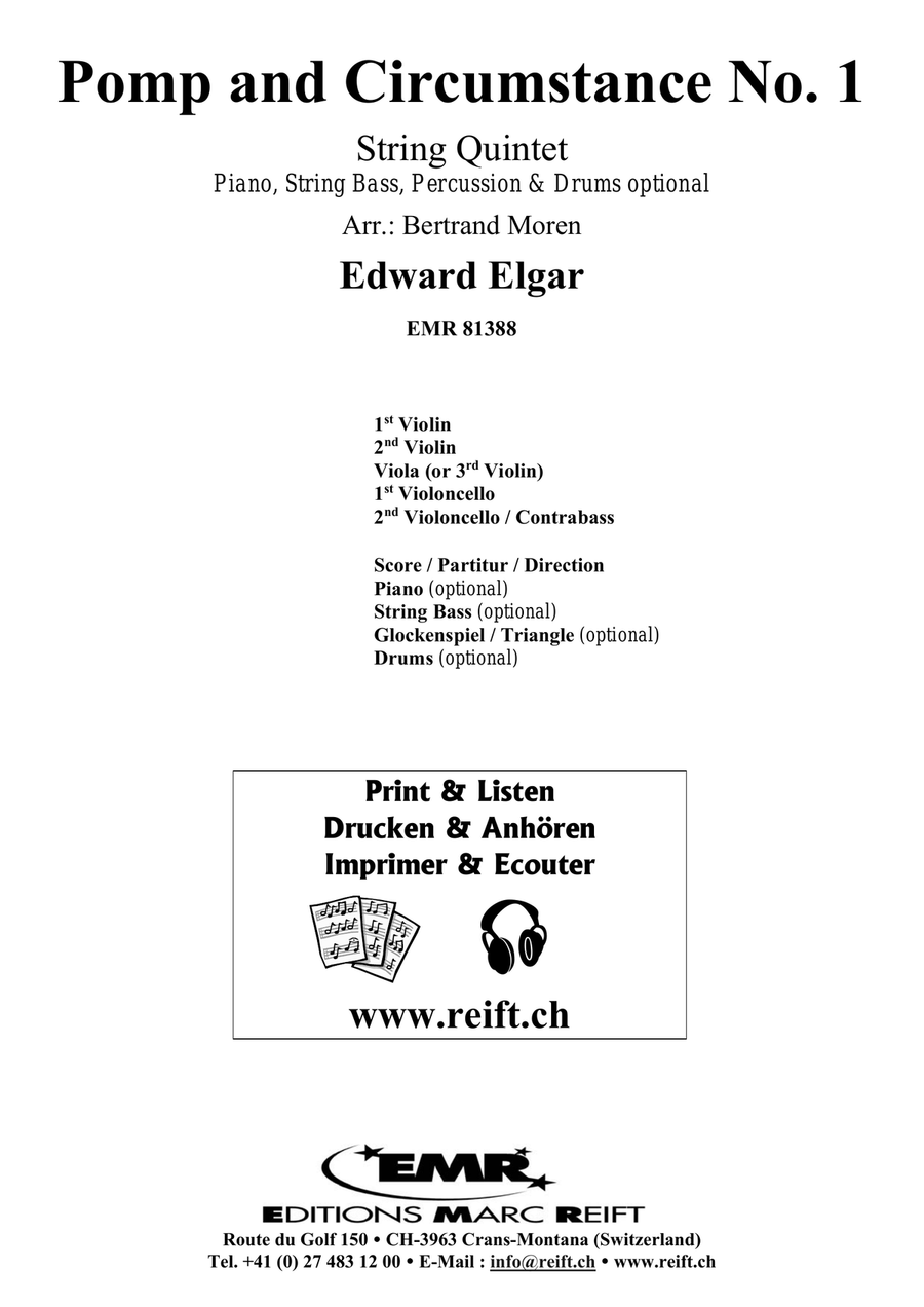Pomp and Circumstance No. 1 String Quintet scores gallery preview page 2