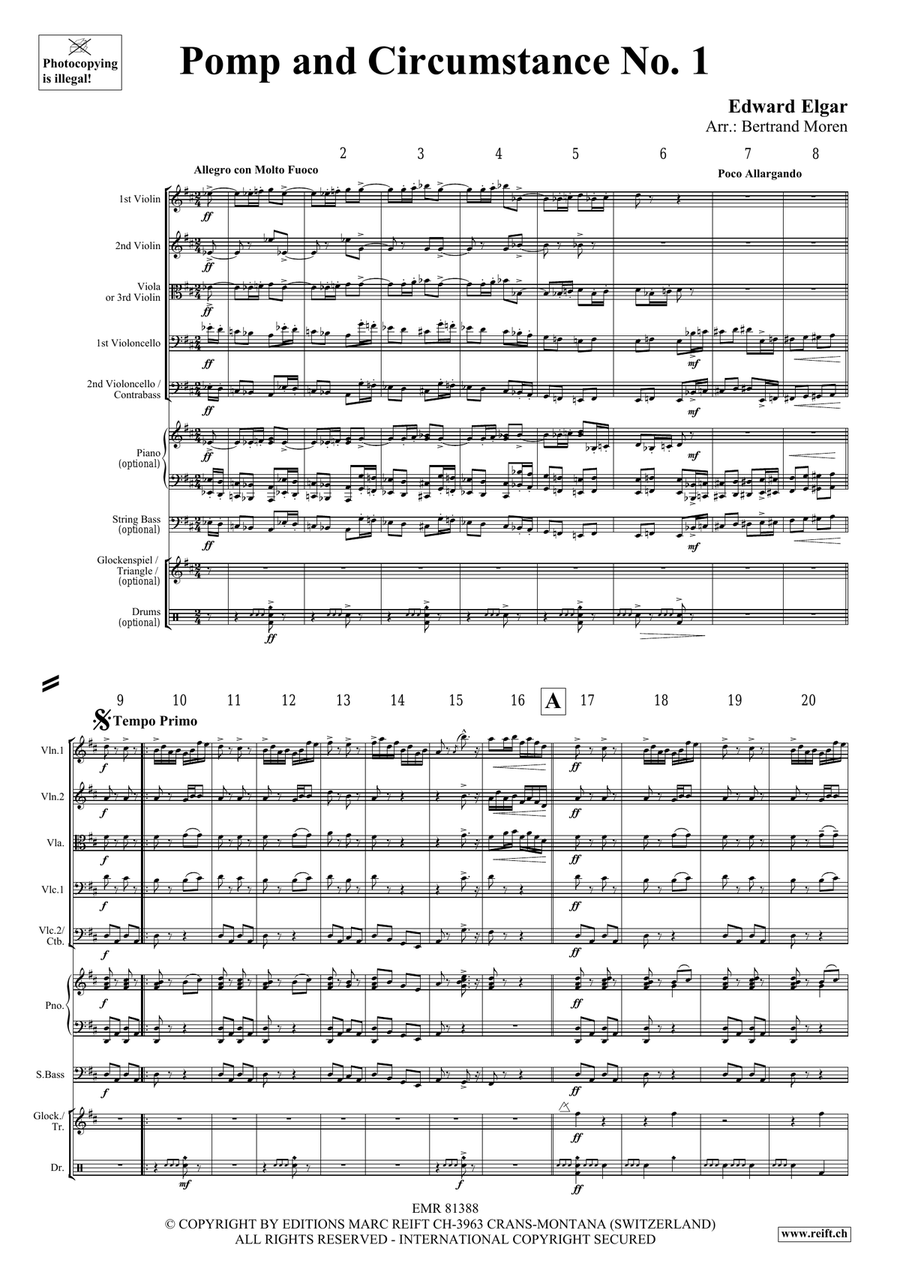 Pomp and Circumstance No. 1 String Quintet scores gallery preview page 3