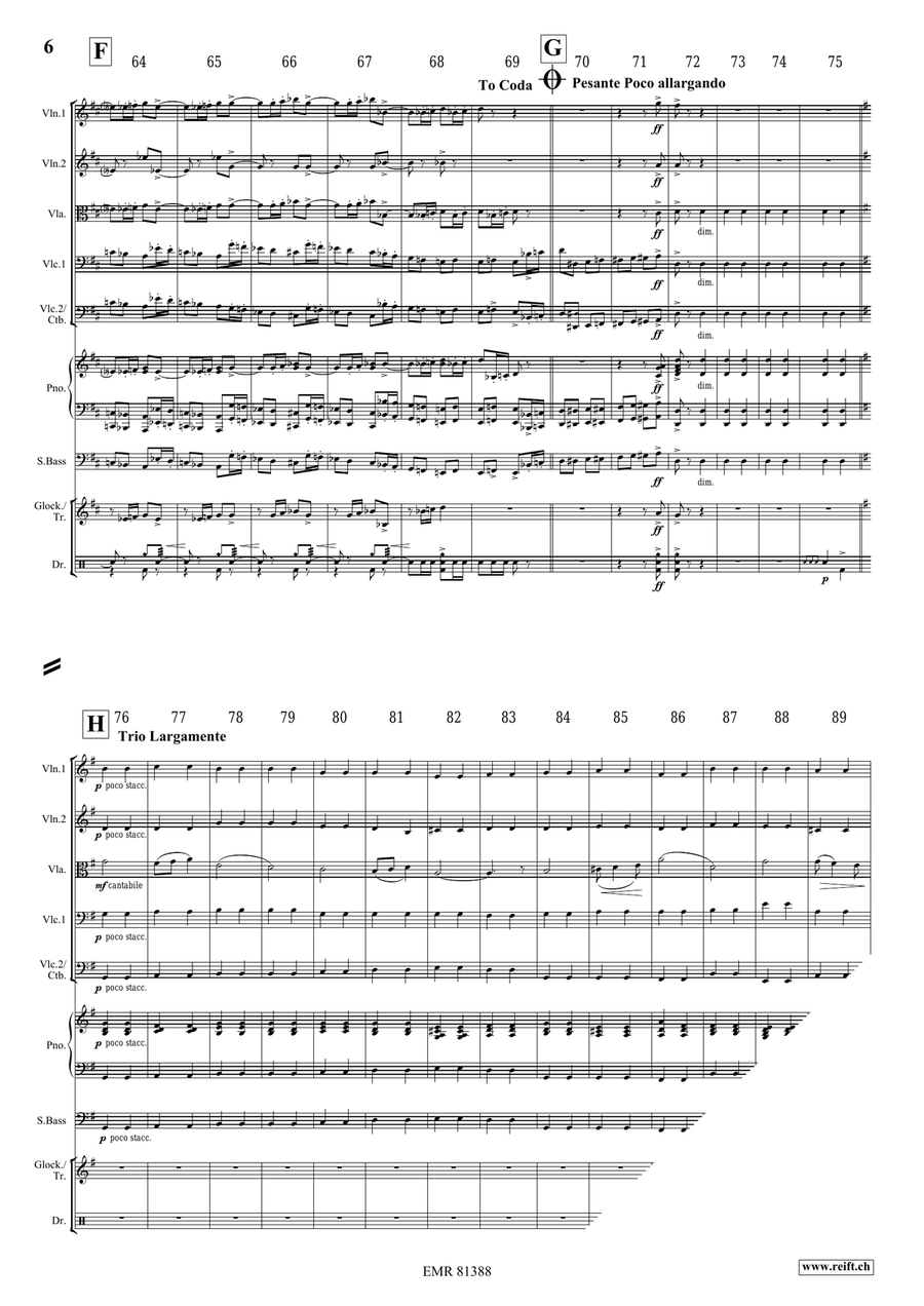 Pomp and Circumstance No. 1 String Quintet scores gallery preview page 6
