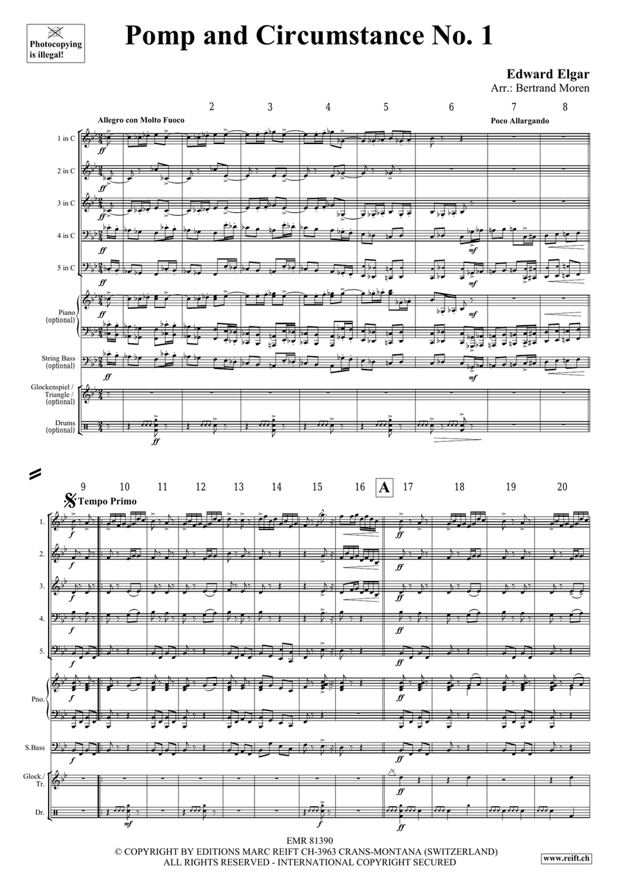 Pomp and Circumstance No. 1 Woodwind Quintet scores gallery preview page 3