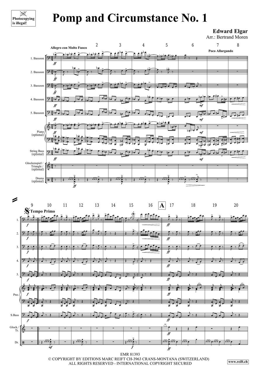 Pomp and Circumstance No. 1 Bassoon scores gallery preview page 3