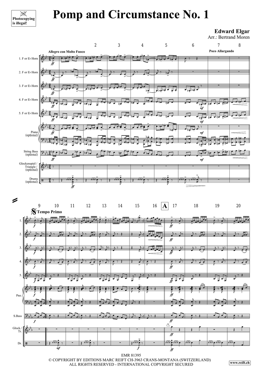 Pomp and Circumstance No. 1 Horn scores gallery preview page 3