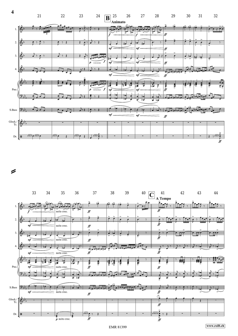 Pomp and Circumstance No. 1 Clarinet Quartet scores gallery preview page 4
