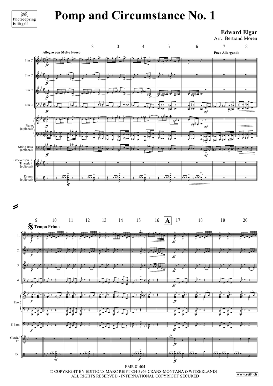 Pomp and Circumstance No. 1 Brass Quartet scores gallery preview page 3