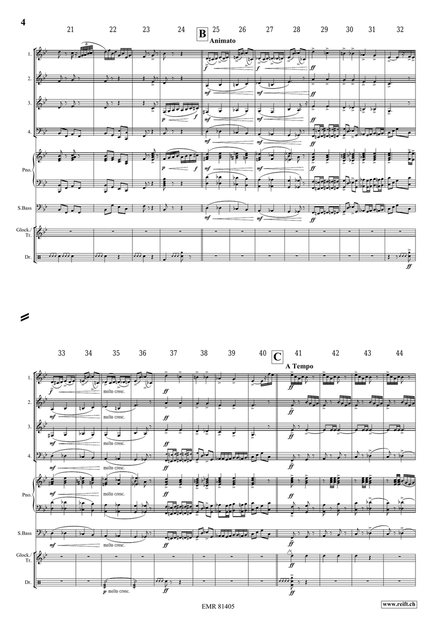 Pomp and Circumstance No. 1 Woodwind Quartet scores gallery preview page 4
