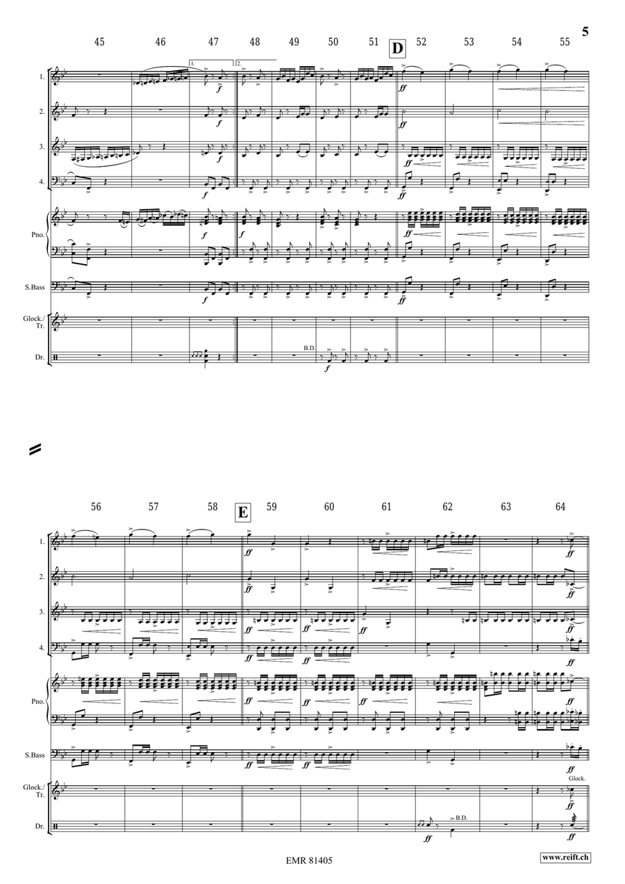 Pomp and Circumstance No. 1 Woodwind Quartet scores gallery preview page 5