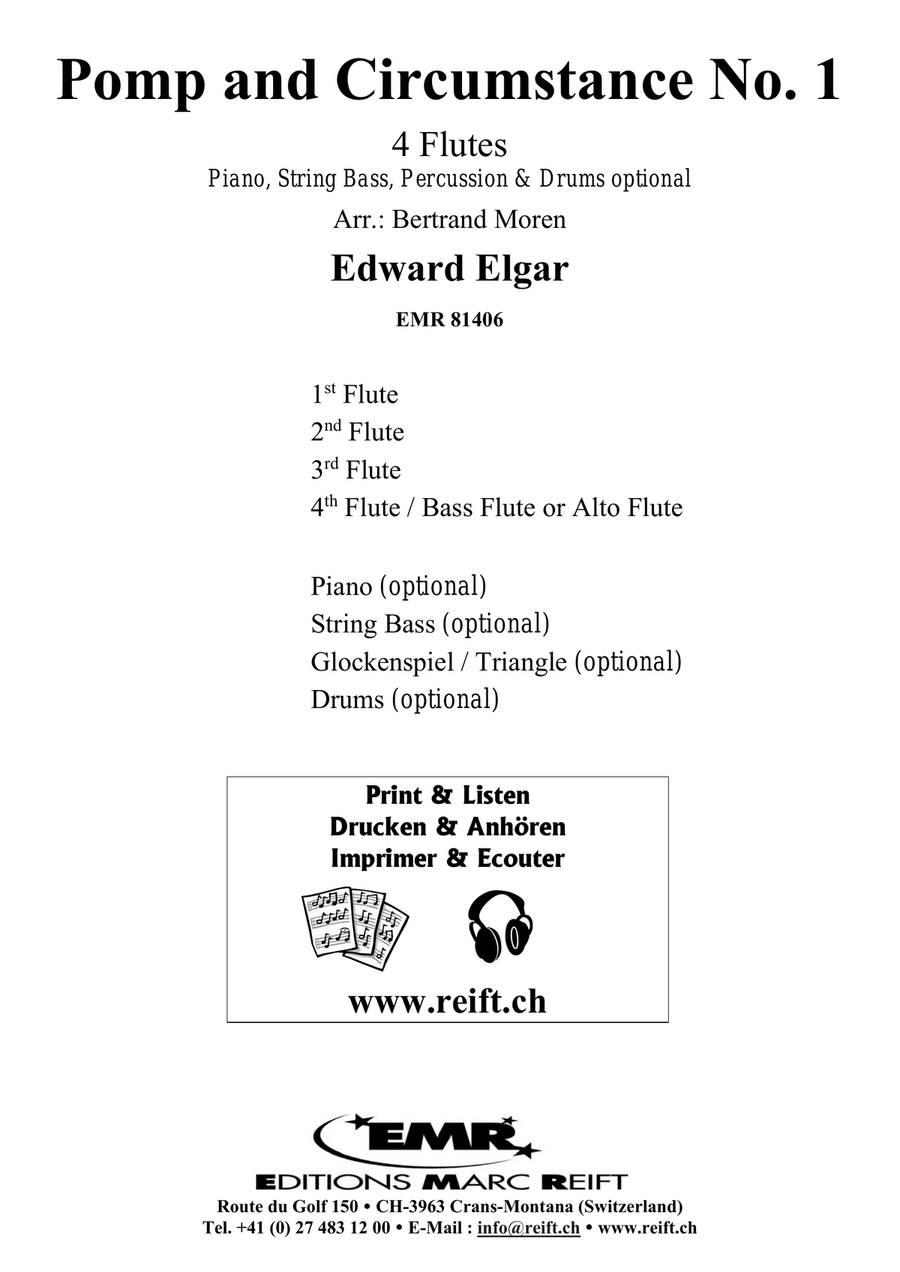 Pomp and Circumstance No. 1 Flute Quartet scores gallery preview page 2