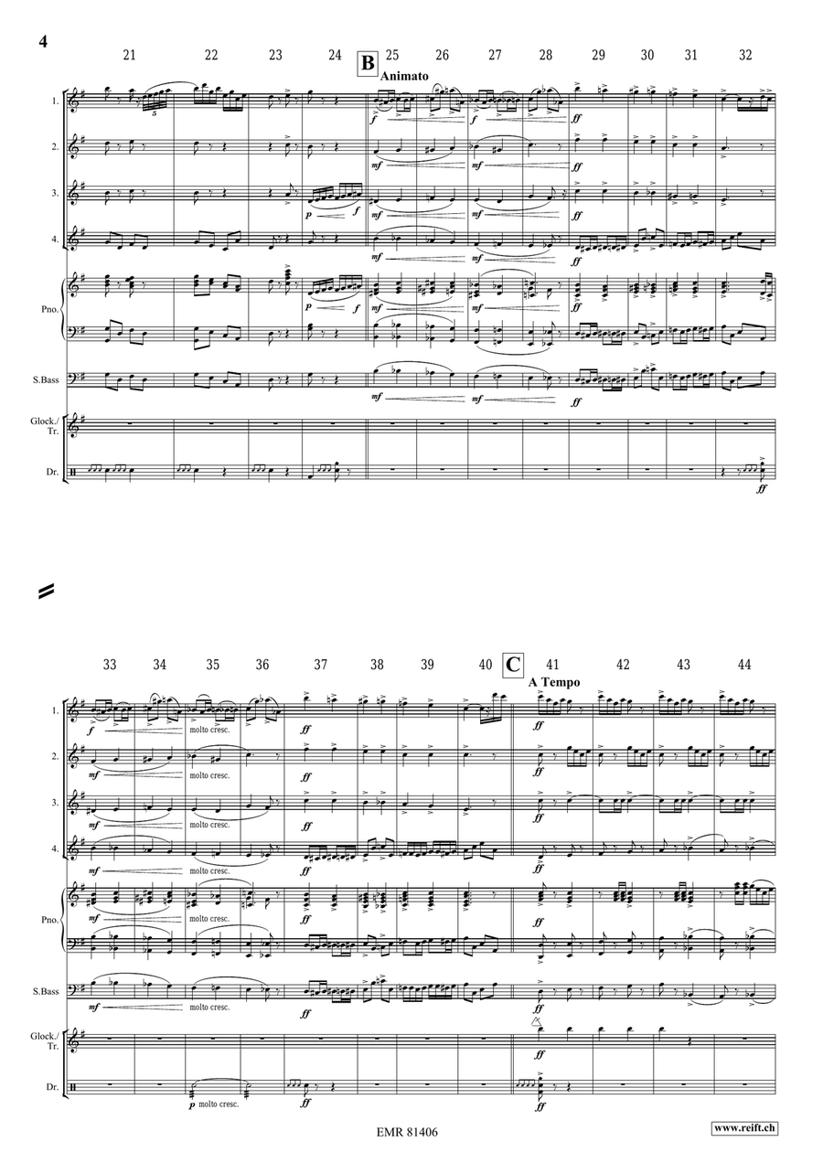 Pomp and Circumstance No. 1 Flute Quartet scores gallery preview page 4