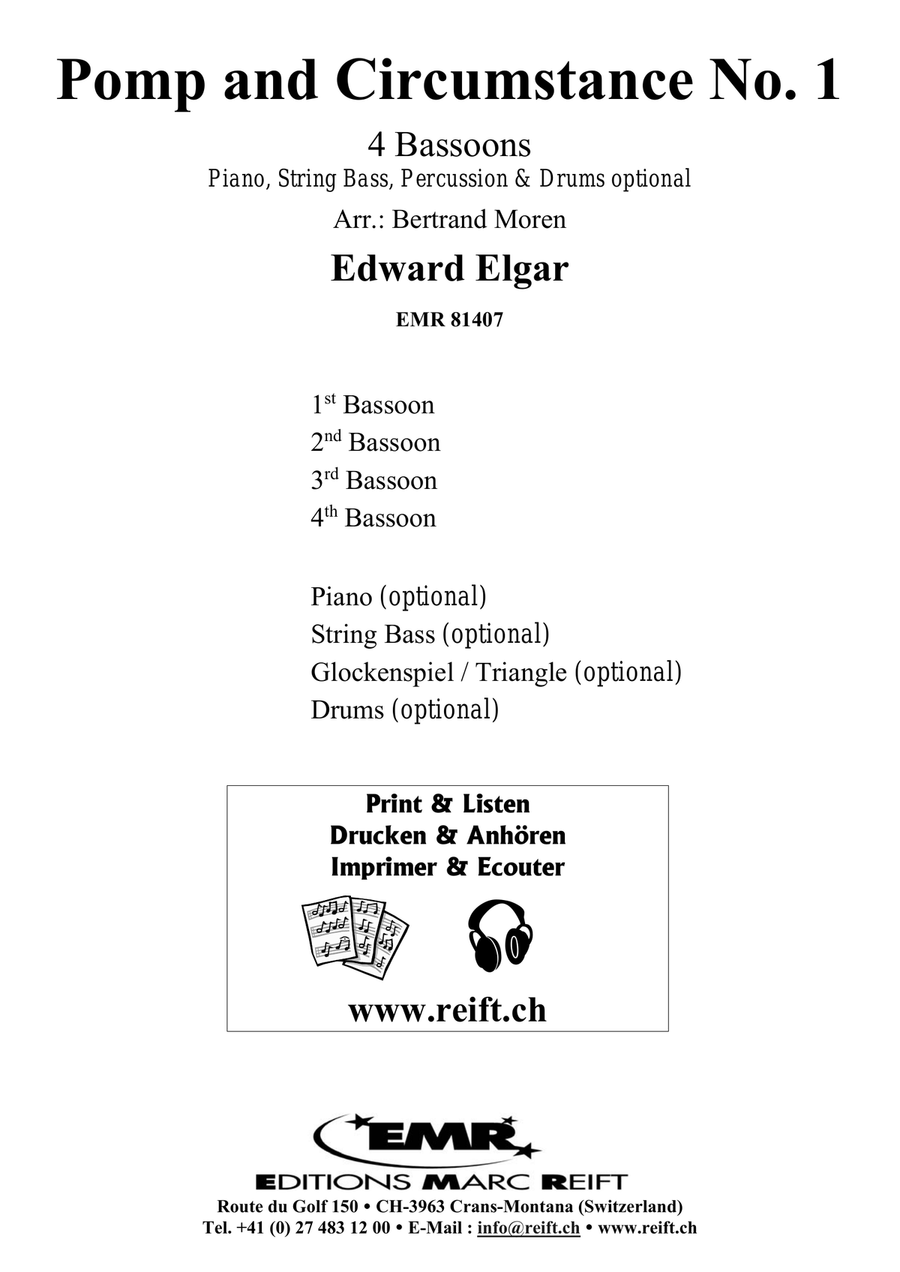 Pomp and Circumstance No. 1 Bassoon Quartet scores gallery preview page 2