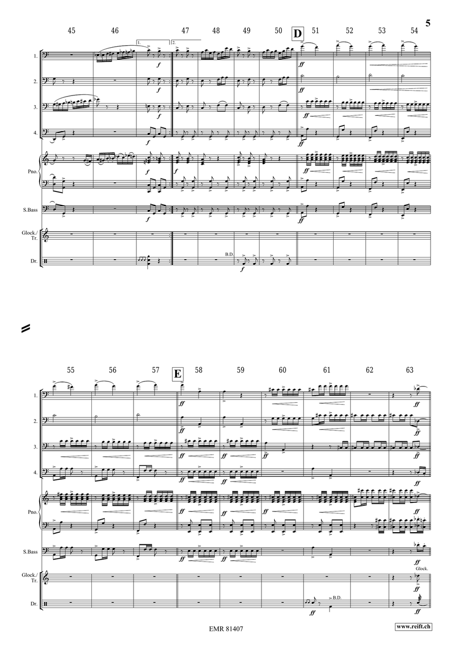 Pomp and Circumstance No. 1 Bassoon Quartet scores gallery preview page 5