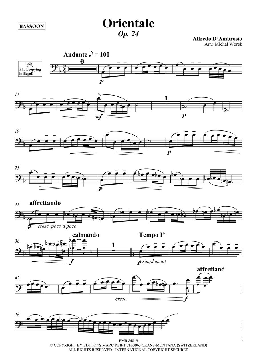 Orientale Orientale Bassoon Solo scores gallery preview page 3
