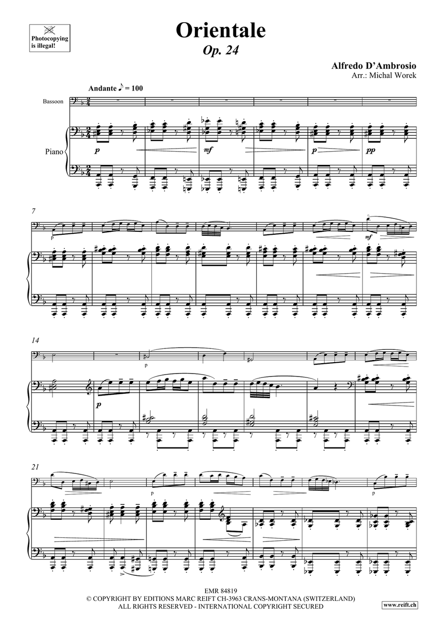 Orientale Orientale Bassoon Solo scores gallery preview page 4