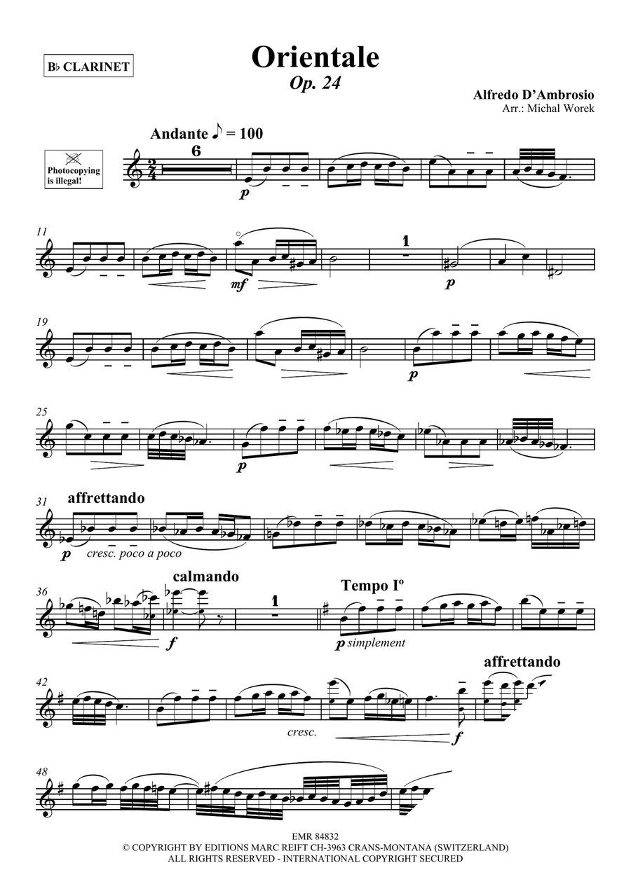 Orientale Orientale Clarinet Solo scores gallery preview page 3