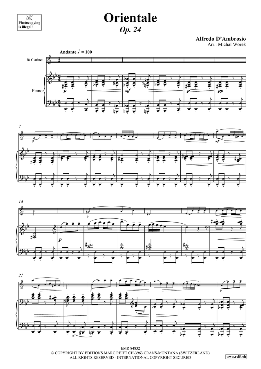 Orientale Orientale Clarinet Solo scores gallery preview page 4